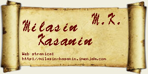 Milašin Kašanin vizit kartica